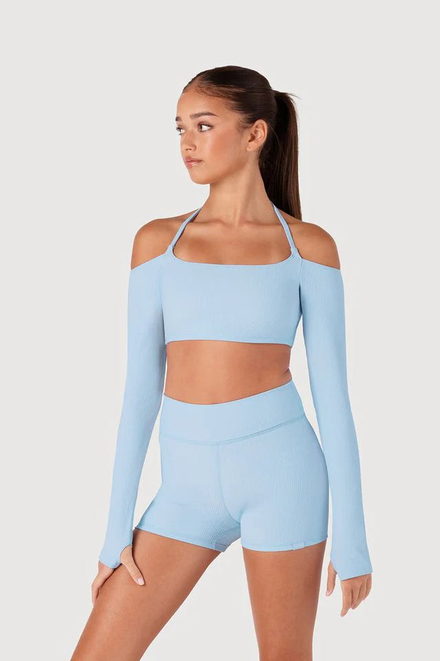 Z55774G Girls Rib Bolero Crop Top