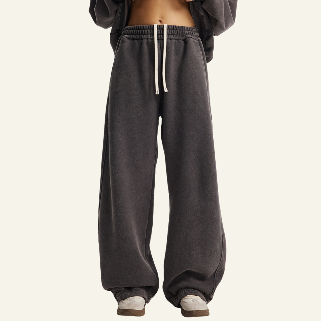 Men's Streetwear Distressed Curved-Blade Sweatpants