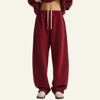 Men's Streetwear Distressed Curved-Blade Sweatpants