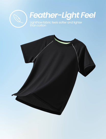 PatPat Lightflow™ Kids Boys Air-Grid Breathable Athletic T-Shirt