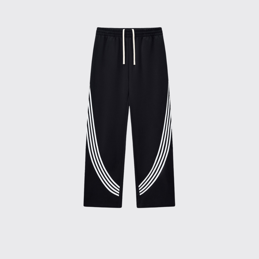 Men's Color Block Elastic Drawstring Cuff Wide Leg Pants