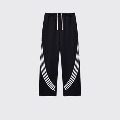 Men's Color Block Elastic Drawstring Cuff Wide Leg Pants