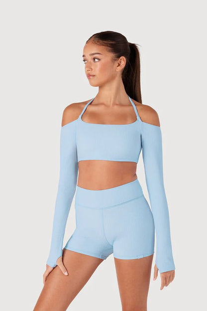 Z55774G Girls Rib Bolero Crop Top