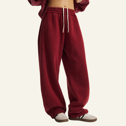 Men's Streetwear Distressed Curved-Blade Sweatpants