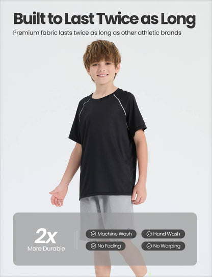 PatPat Lightflow™ Kids Boys Air-Grid Breathable Athletic T-Shirt
