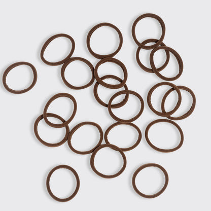 Kitsch Recycled Fabric Seamless Hair Elastics 20pc Set - Chocolate
