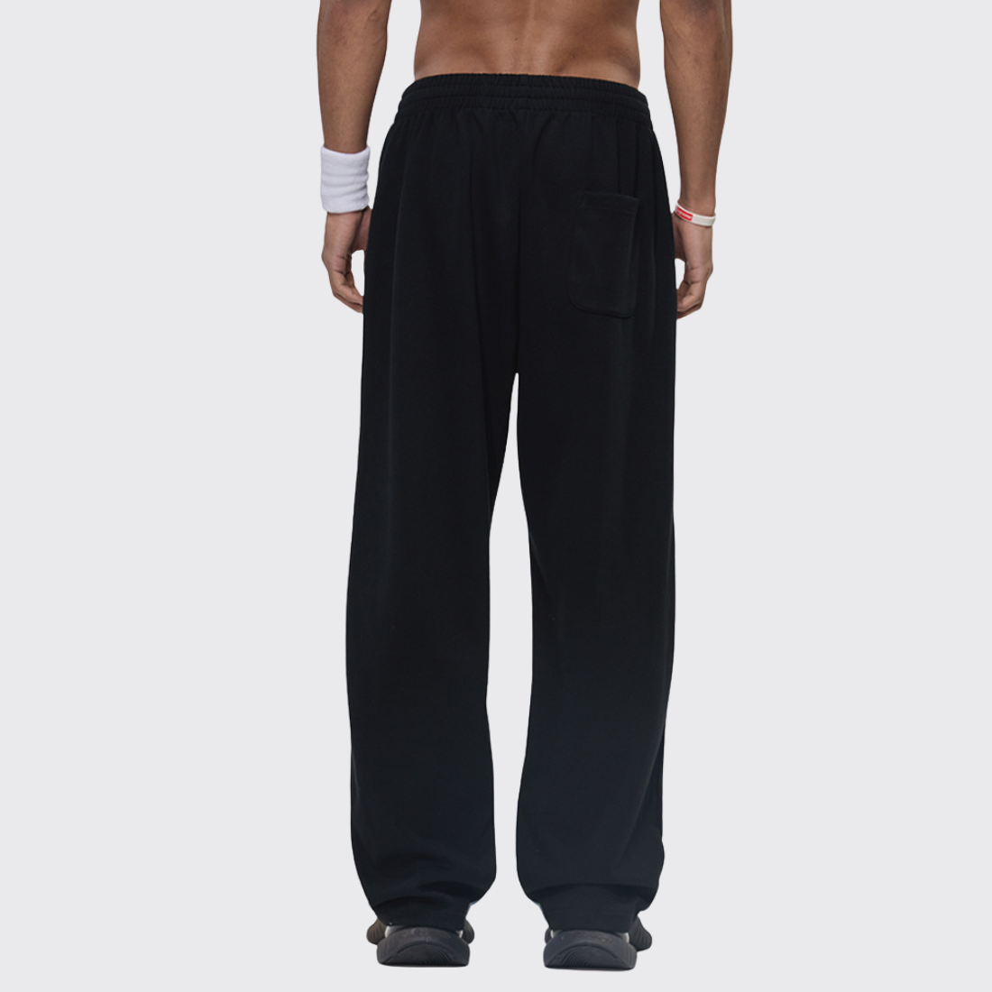 Men's Color Block Elastic Drawstring Cuff Wide Leg Pants