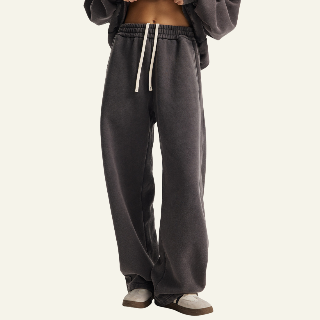 Men's Streetwear Distressed Curved-Blade Sweatpants