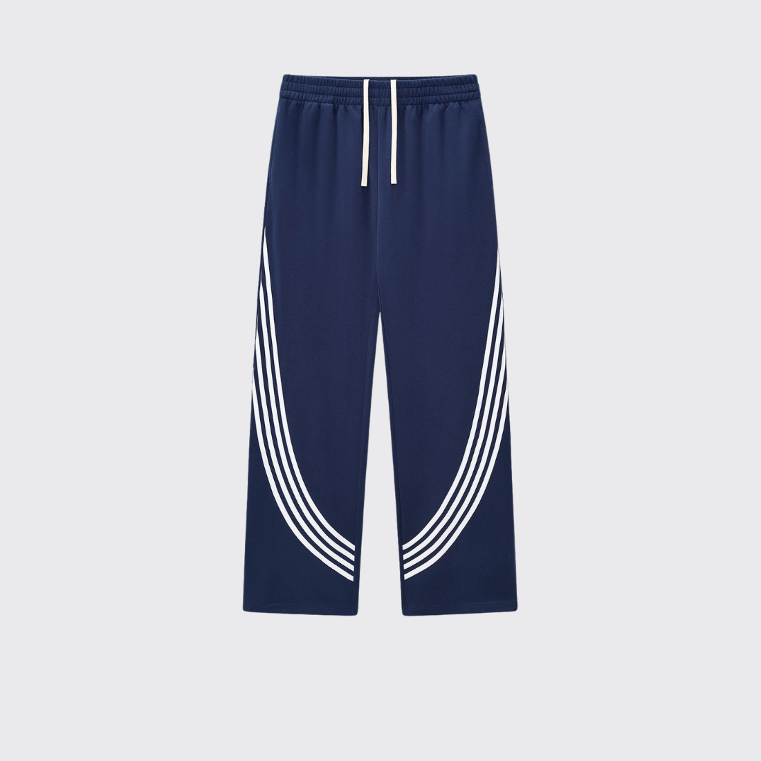 Men's Color Block Elastic Drawstring Cuff Wide Leg Pants